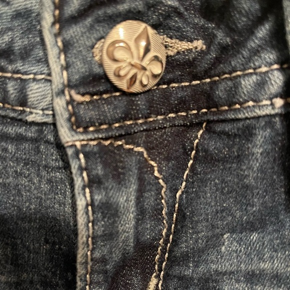 Rock Revival Blue Straight Leg Jeans with Faded Wash - Picture 2 of 5